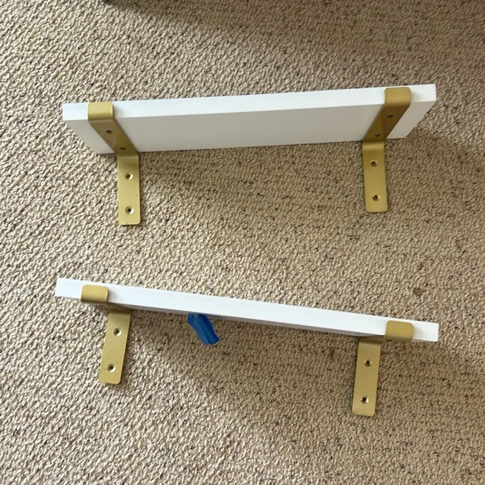 Modern White and Gold Wall Shelf